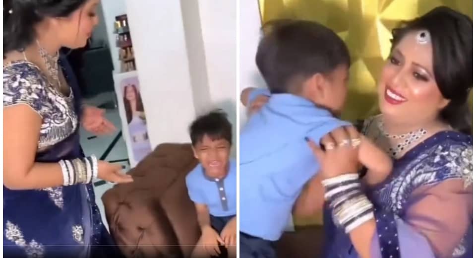 Watch hilarious video: Child denies recognizing his mom, side effects of too much make-up